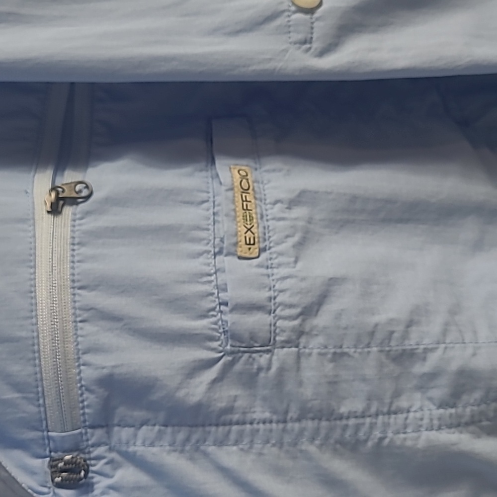 Exofficio  Light Blue Outdoor Vented Hiking Button-Up Shirt Size L - Picture 4 of 10